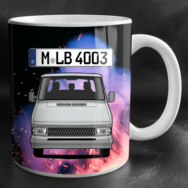 Talento Tasse personalisiert mit Wunsch - Auto u. Kennzeichen!