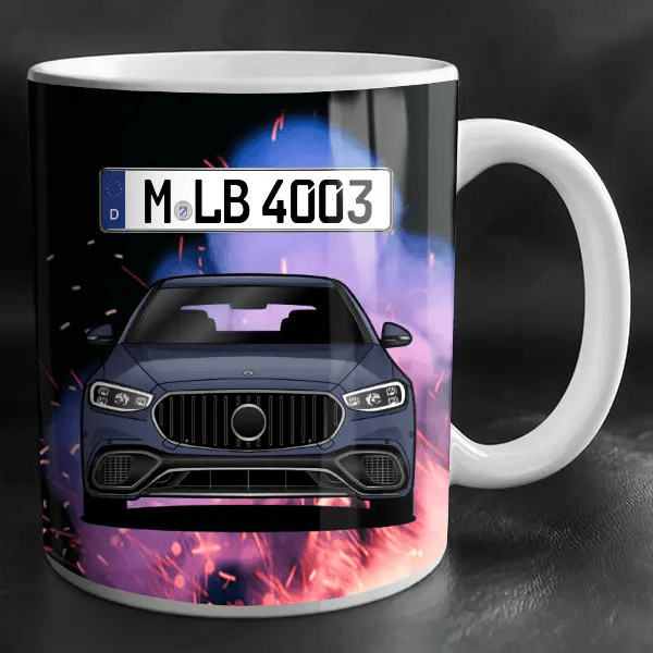 S 63 AMG E Performance Tasse personalisiert mit Wunsch - Auto u. Kennzeichen!