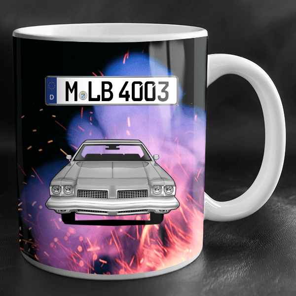 Custom Cruiser Tasse personalisiert mit Wunsch - Auto u. Kennzeichen!