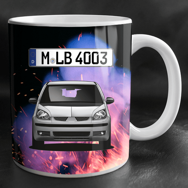 Colt Cabriolet Tasse personalisiert mit Wunsch - Auto u. Kennzeichen!