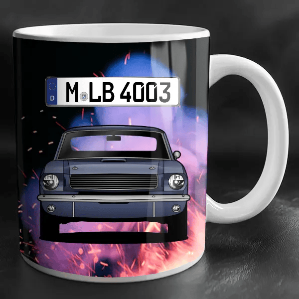 Mustang Shelby GT500 Tasse personalisiert mit Wunsch - Auto u. Kennzeichen!