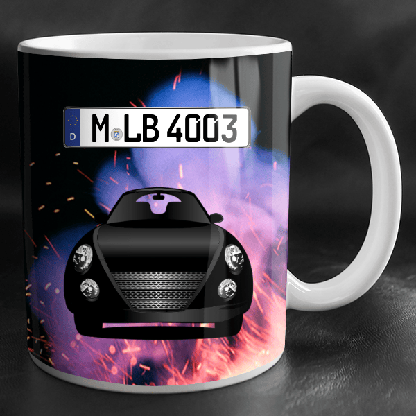 Copen Tasse personalisiert mit Wunsch - Auto u. Kennzeichen!