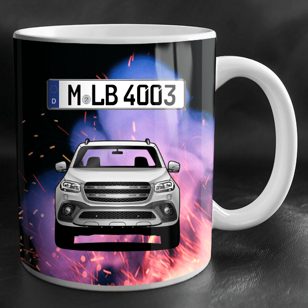 X-Klasse Tasse personalisiert mit Wunsch - Auto u. Kennzeichen!