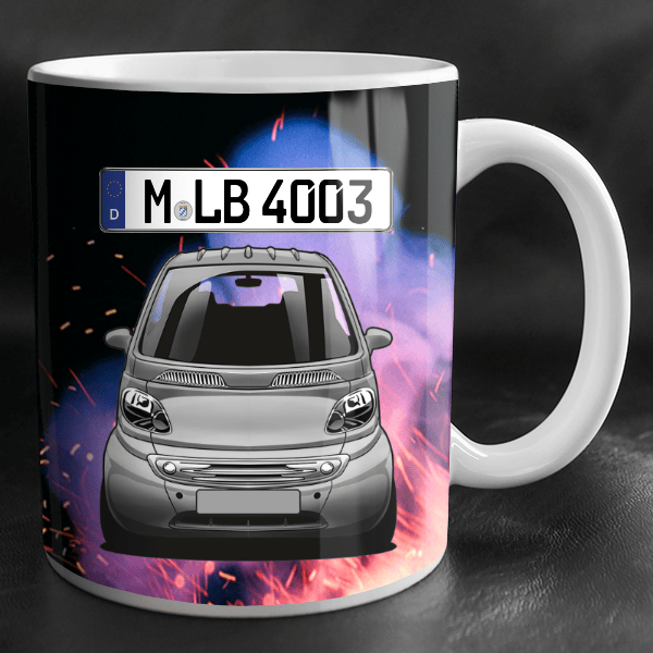 ForTwo Tasse personalisiert mit Wunsch - Auto u. Kennzeichen!