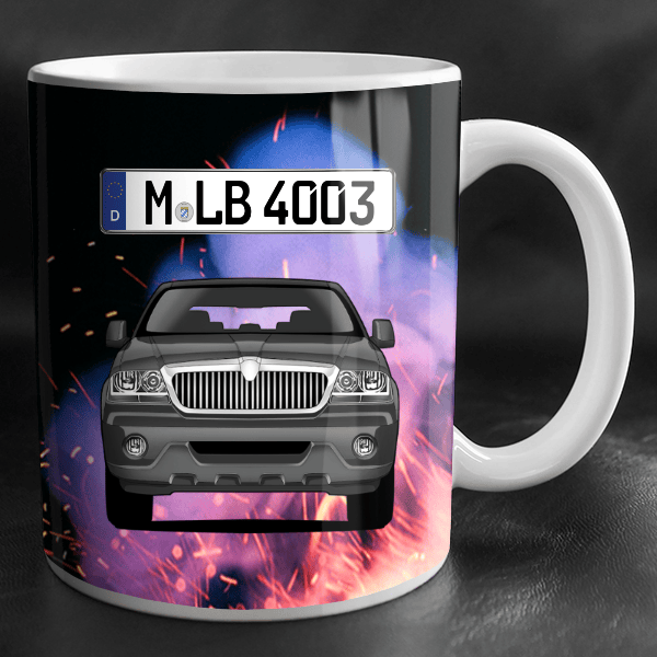 Aviator Tasse personalisiert mit Wunsch - Auto u. Kennzeichen!