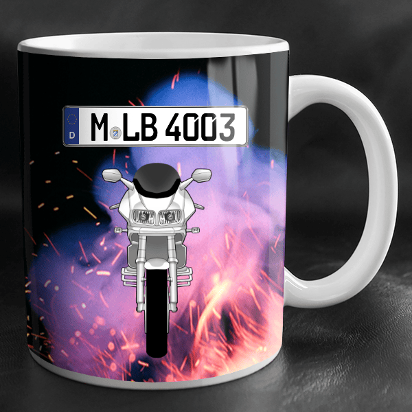 FZS600 Fazer Tasse personalisiert mit Wunsch - Motorrad u. Kennzeichen!