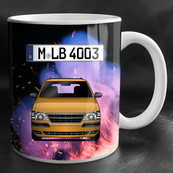 Venture Tasse personalisiert mit Wunsch - Auto u. Kennzeichen!