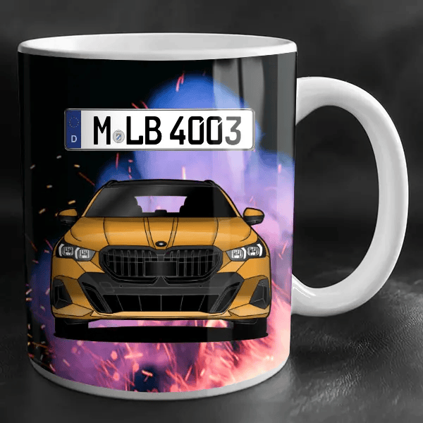 i5 Tasse personalisiert mit Wunsch - Auto u. Kennzeichen!