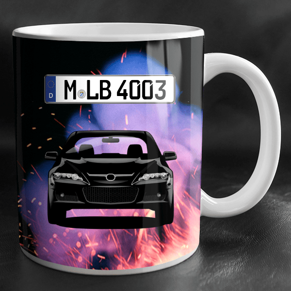 6 MPS Tasse personalisiert mit Wunsch - Auto u. Kennzeichen!