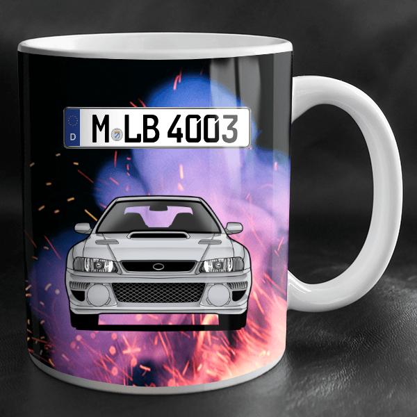 Impreza Coupe Tasse personalisiert mit Wunsch - Auto u. Kennzeichen!