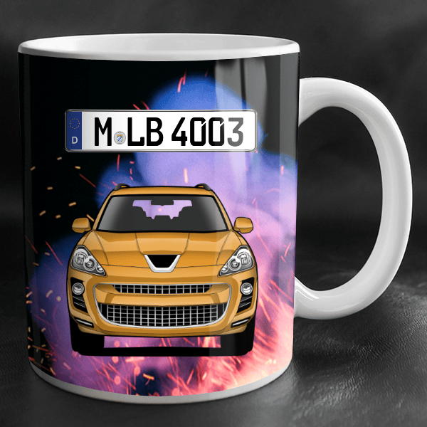 4007 Tasse personalisiert mit Wunsch - Auto u. Kennzeichen!