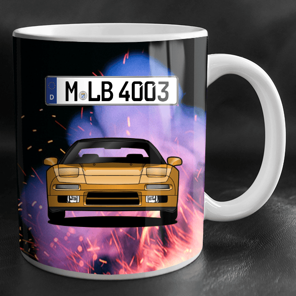 NSX Type R Tasse personalisiert mit Wunsch - Auto u. Kennzeichen!