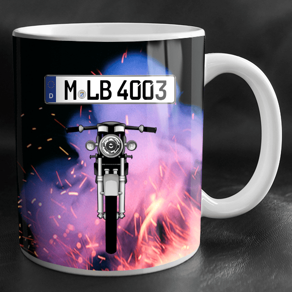 R5 Tasse personalisiert mit Wunsch - Motorrad u. Kennzeichen!