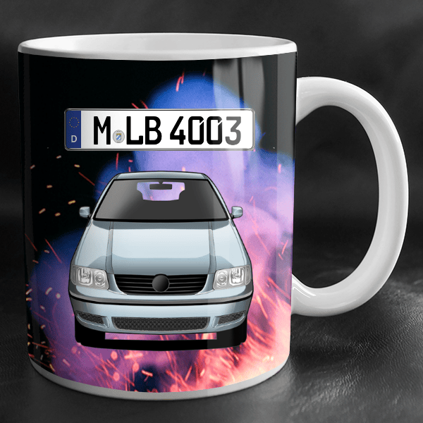 Polo Tasse personalisiert mit Wunsch - Auto u. Kennzeichen!