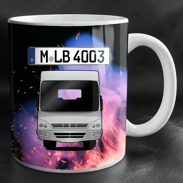 Charisma Tasse personalisiert mit Wunsch - Wohnwagen u. Kennzeichen!
