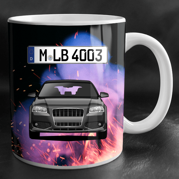 S3 Tasse personalisiert mit Wunsch - Auto u. Kennzeichen!