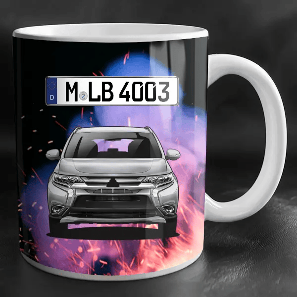 Outlander Tasse personalisiert mit Wunsch - Auto u. Kennzeichen!