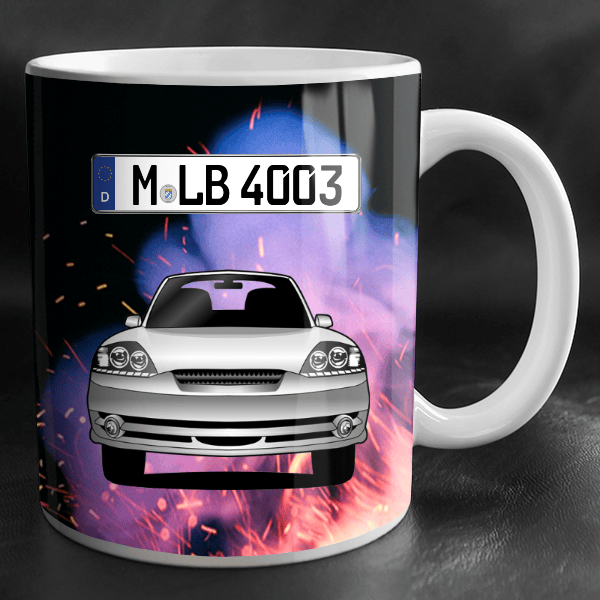 Coupe Tasse personalisiert mit Wunsch - Auto u. Kennzeichen!