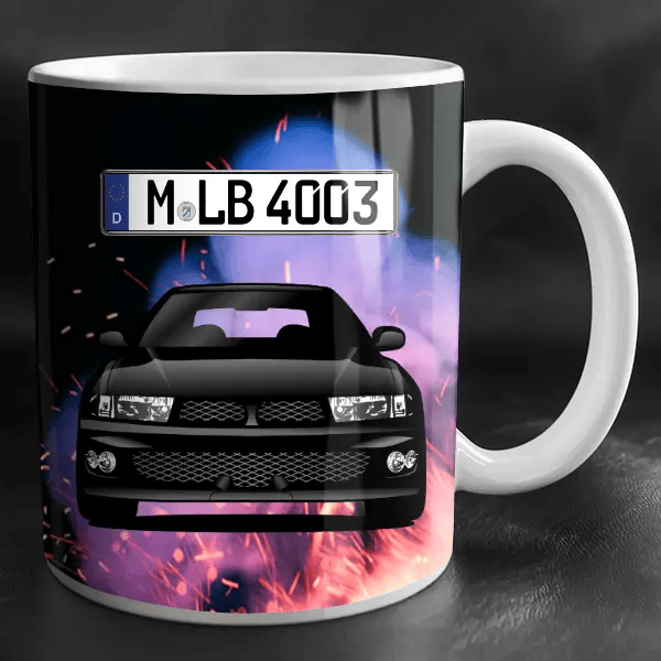 Galant Limousine Tasse personalisiert mit Wunsch - Auto u. Kennzeichen!