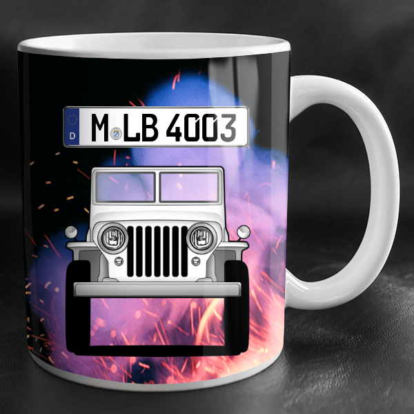 Willys Tasse personalisiert mit Wunsch - Auto u. Kennzeichen!