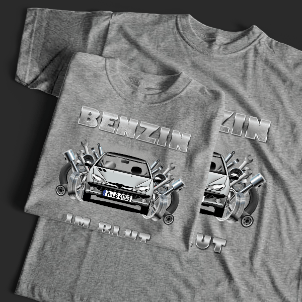 206 (5-Türer) T-Shirt Tuning mit Auto !