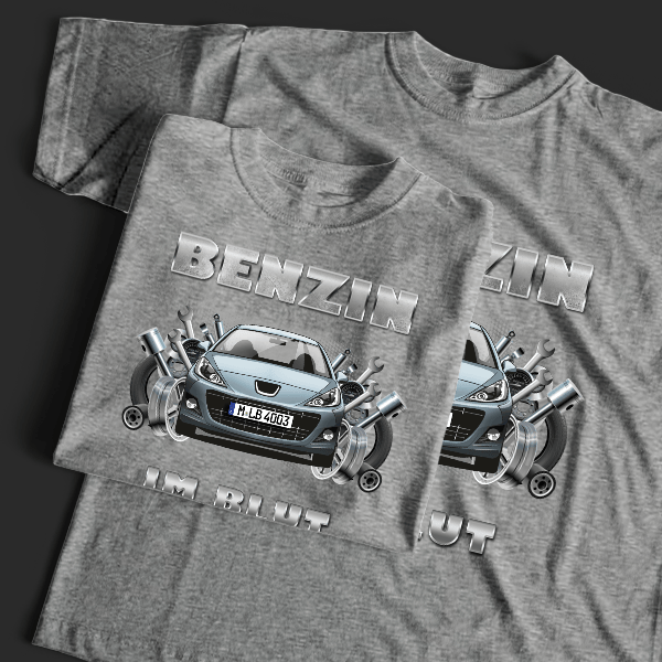 207 (5-Türer) T-Shirt Tuning mit Auto !