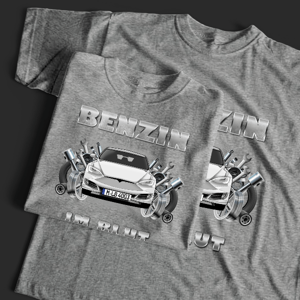 Model S T-Shirt Tuning mit Auto !