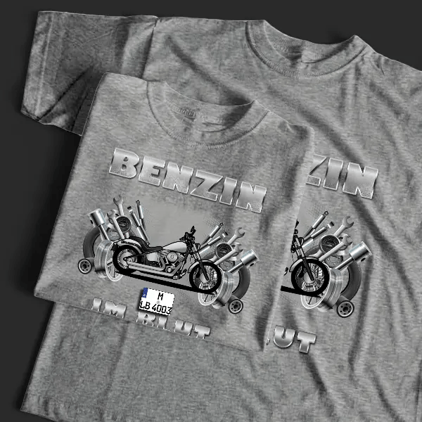 Blackline T-Shirt Tuning mit Motorrad !