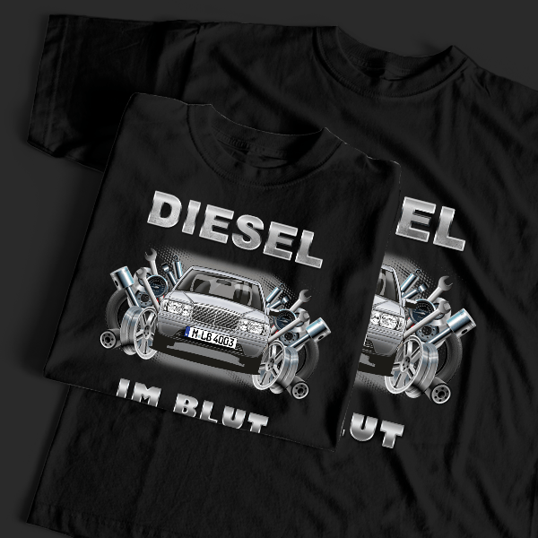 190 E T-Shirt Tuning mit Auto !