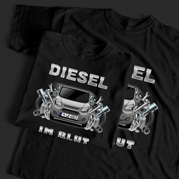 Transit Custom T-Shirt Tuning mit Auto !