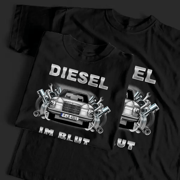 W 114 230 8 T-Shirt Tuning mit Auto !