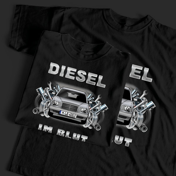 W 126 T-Shirt Tuning mit Auto !