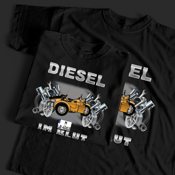K750 mit Beiwagen T-Shirt Tuning mit Motorrad !