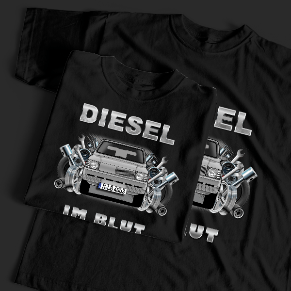 Panda (3-Türer) T-Shirt Tuning mit Auto !