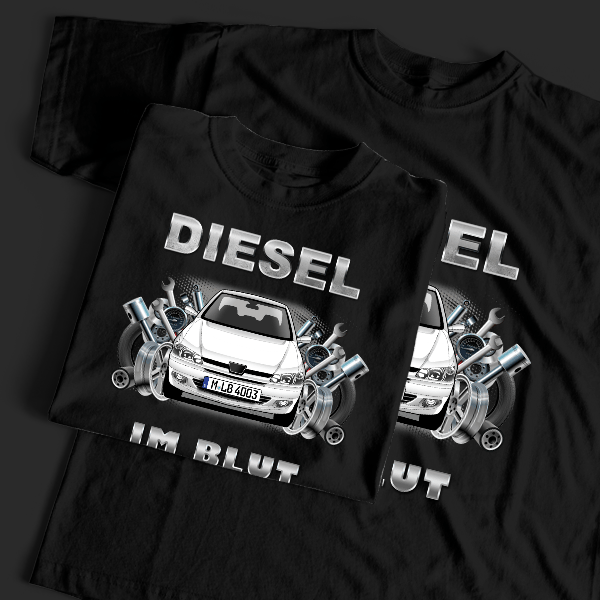306 T-Shirt Tuning mit Auto !