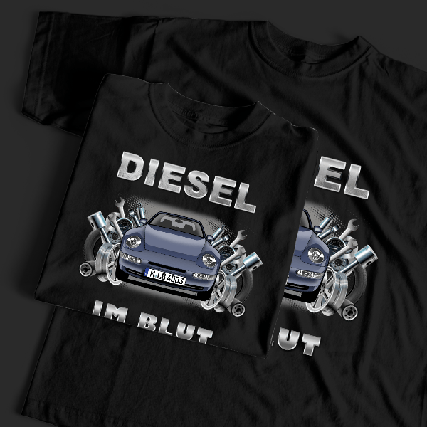 968 Cabriolet T-Shirt Tuning mit Auto !