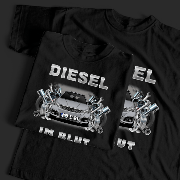 308 GT T-Shirt Tuning mit Auto !