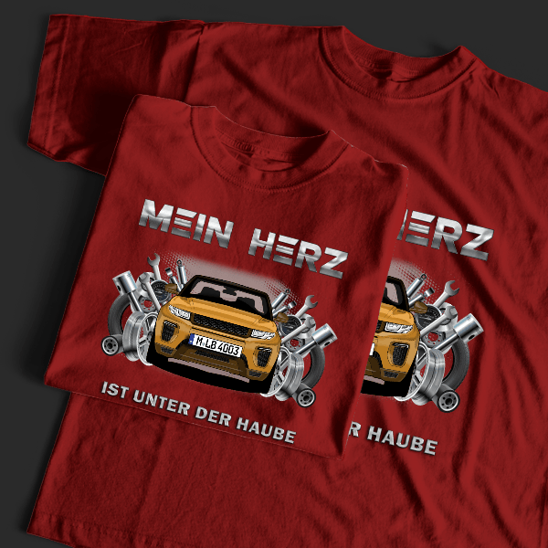 Evoque Cabriolet T-Shirt Tuning mit Auto !
