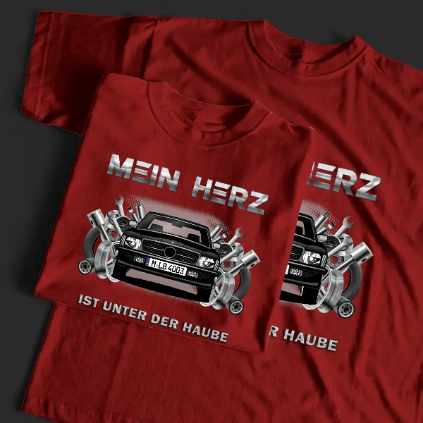 500 SL Coupe T-Shirt Tuning mit Auto !