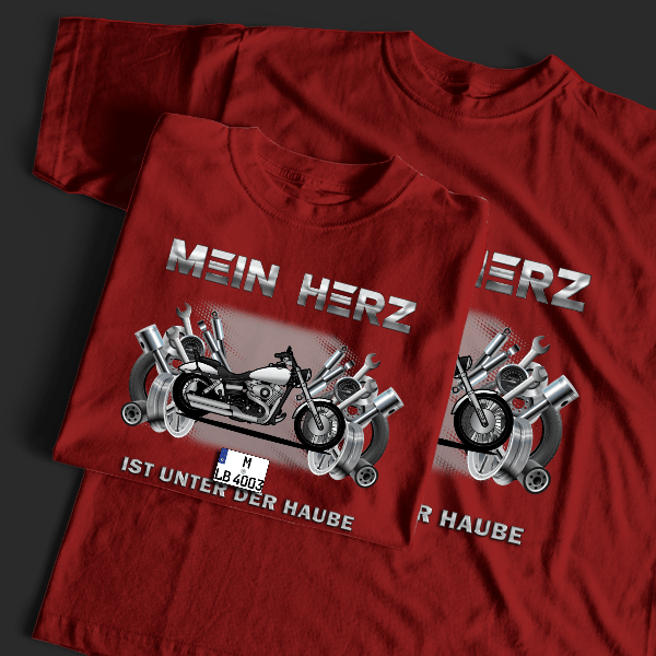 Wide Glide T-Shirt Tuning mit Motorrad !
