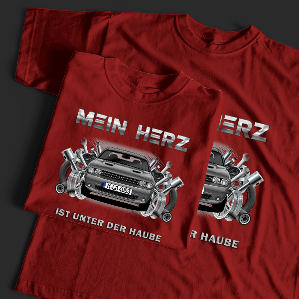 Challenger T-Shirt Tuning mit Auto !