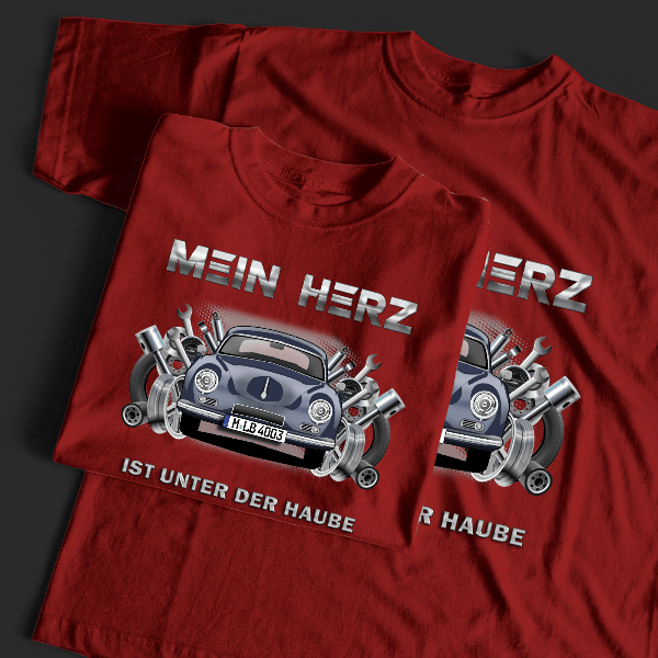 356 Coupe T-Shirt Tuning mit Auto !