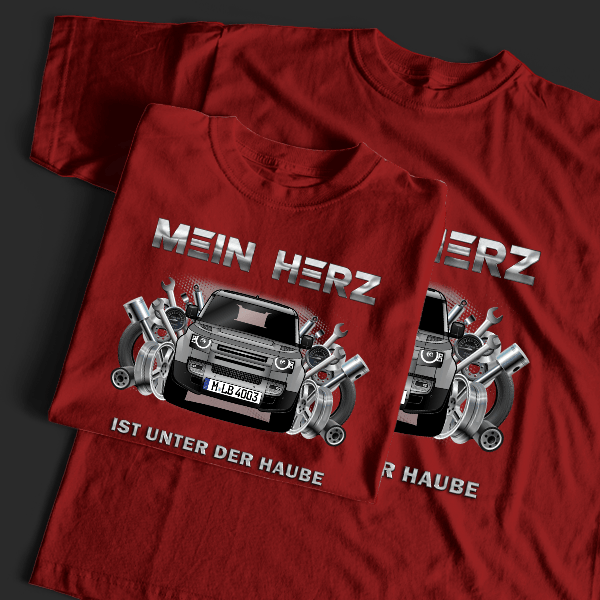 Defender 90 T-Shirt Tuning mit Auto !