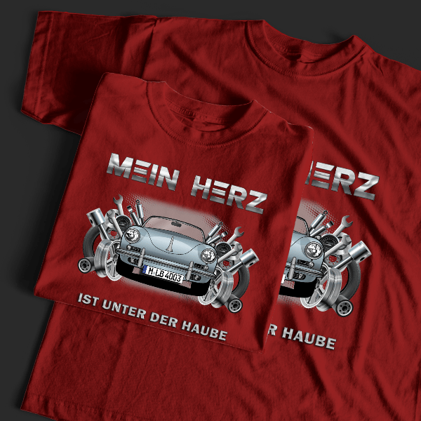 356 B Roadster T-Shirt Tuning mit Auto !