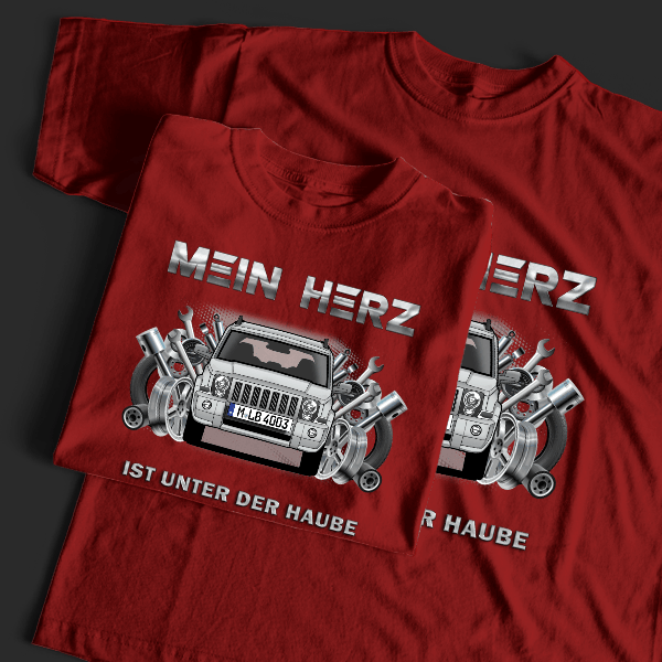 Commander T-Shirt Tuning mit Auto !