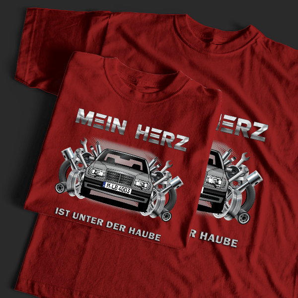 W 124 Coupe T-Shirt Tuning mit Auto !