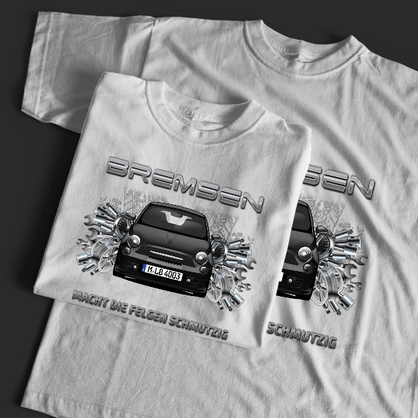 500 Abarth T-Shirt Tuning mit Auto !