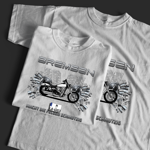 Wide Glide T-Shirt Tuning mit Motorrad !