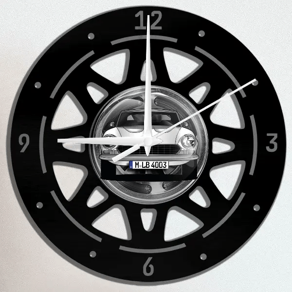 124 Sport Spider 2000 Wanduhr personalisiert mit deinem Auto u. Kennzeichen!