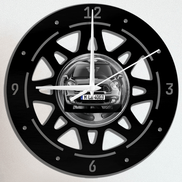 Countryman Cooper SD Wanduhr personalisiert mit deinem Auto u. Kennzeichen!